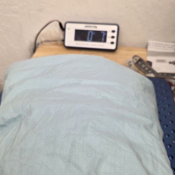 soft surroundings Heloise Eyelet Tunic Women's Size Medium Bell Sleeves Blue - Picture 8 of 8